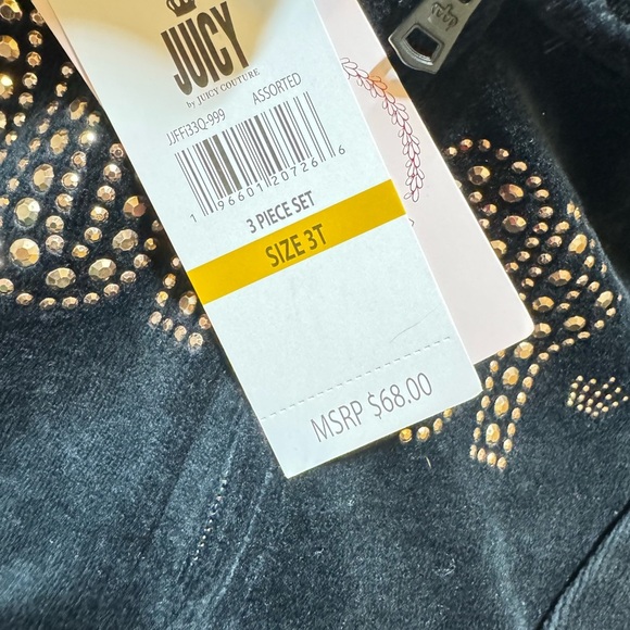 Juicy Couture Black Velour Tracksuit 3T NWT - Picture 7 of 8